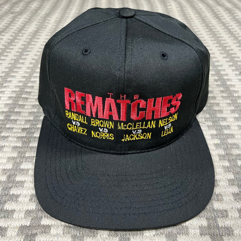 Vintage 90s Boxing The Rematches Black SnapBack Hat Preowned Men’s
